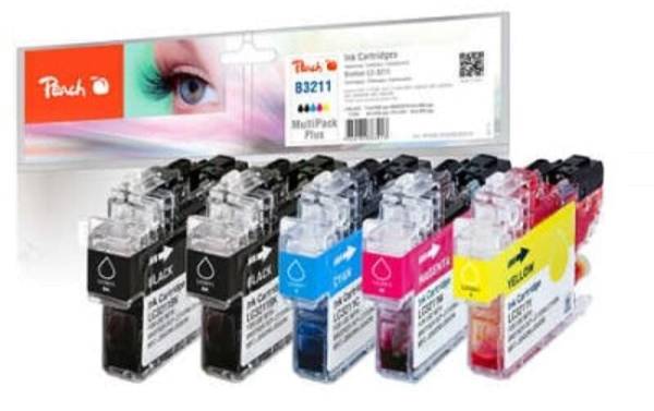 Peach Tinte Brother LC-3211 2x BK, C, M, Y