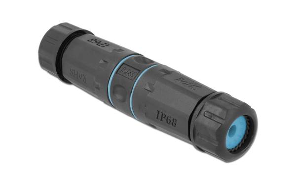 Delock Kupplung RJ-45, Cat.6A, blau, Wasserfest 1 Stück