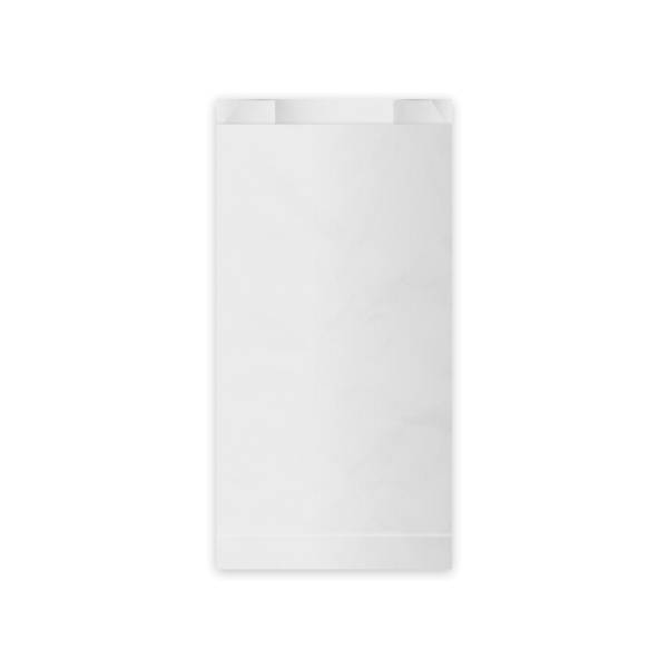 Papierfaltenbeutel (FSC Mix) weiß 14+7 x 29 cm 1,5kg – 100 Stück
