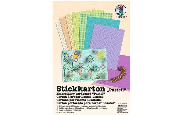 URSUS Stickkarton Pastell 10 Farben