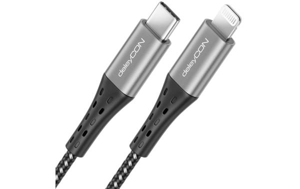 deleyCON USB 2.0-Kabel USB C – Lightning 1.5 m