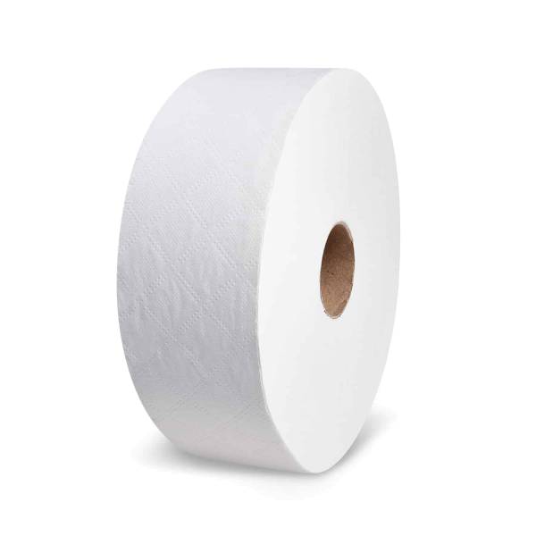 Toilettenpapier (Tissue) 2-lagig geprägt weiß JUMBO 23cm 170m – 6 Stück