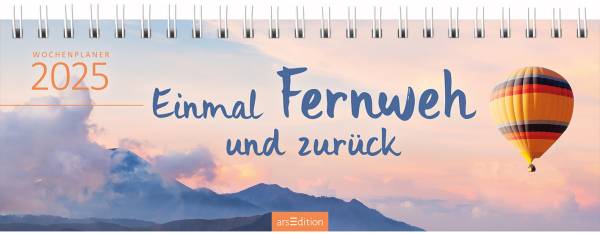 ARS EDITION Tischkalender 2025 13378 Fernweh 1W/1S DE 29.7×11.5cm