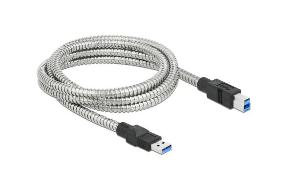 Delock USB 3.1-Kabel Metalmantel USB A – USB B 2 m