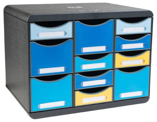 EXACOMPTA Schubladenbox STORE-BOX MULTI Bee Blue, 11 Schübe