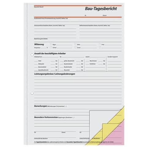 sigel Formularbuch "Bautagebuch", A4, 3 x 40 Blatt, SD