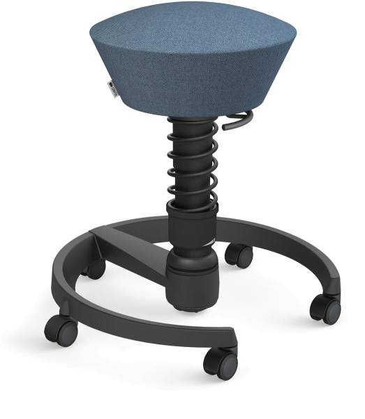 AERIS Sitzhocker Swopper 102HBSTBKBKC schwarz/blau, mit Rollen
