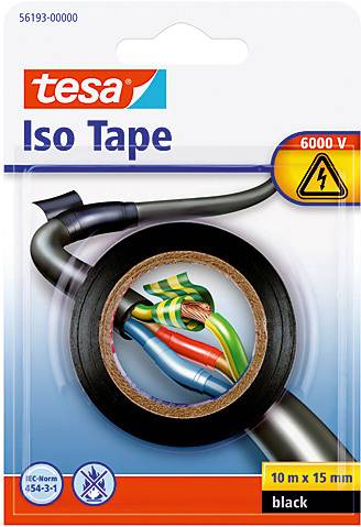 Isolierband Iso Tape 15mmx10m schwarz TESA 561930000