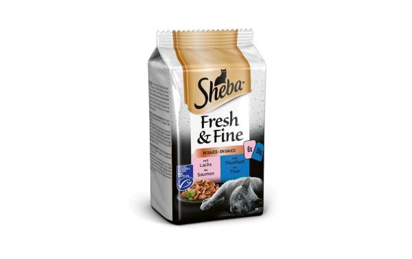 Sheba Nassfutter Fresh &amp; Fine in Sauce Fisch Variation, 6 x 50 g