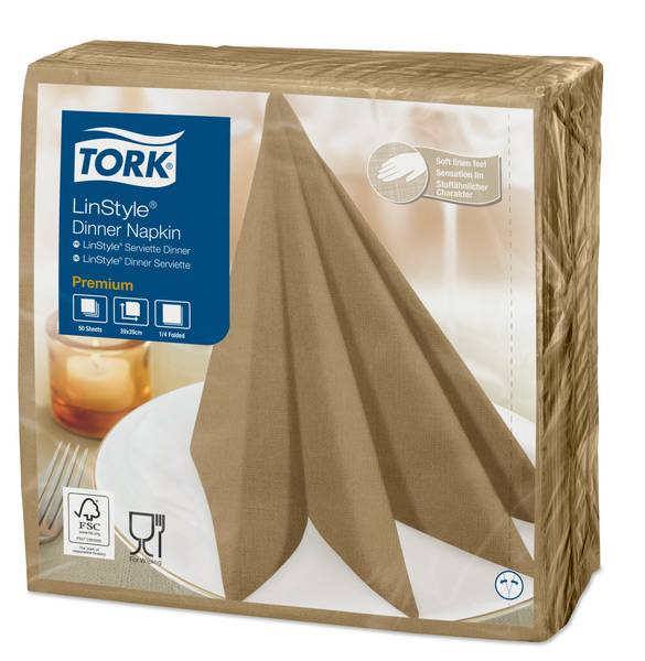 TORK-478874 Premium LinStyle Dinnerservietten Biscuit –