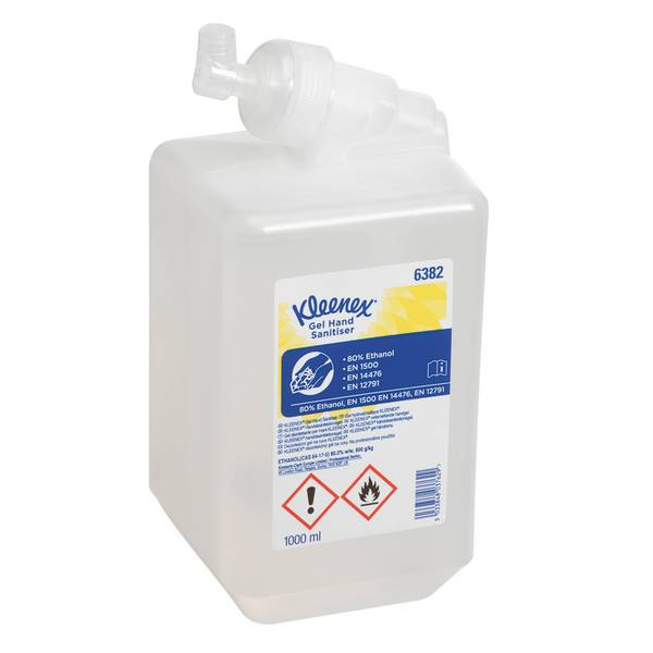 KLEENEX Händedesinfektionsgel, farblos – Patrone à 1000ml
