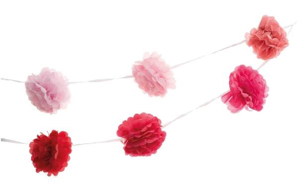 Rico Design Girlande Pompon 1.8 m, 2 Stück, Pink