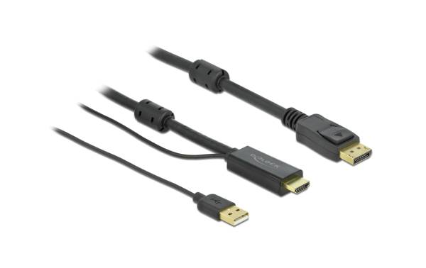 Delock Kabel HDMI – Displayport, HDMI/USB 2.0 – DisplayPort, 2 m
