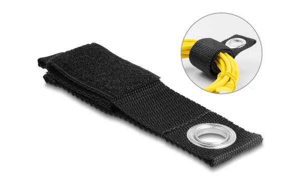 Delock Klettkabelbinder Schwarz 260 mm x 38 mm