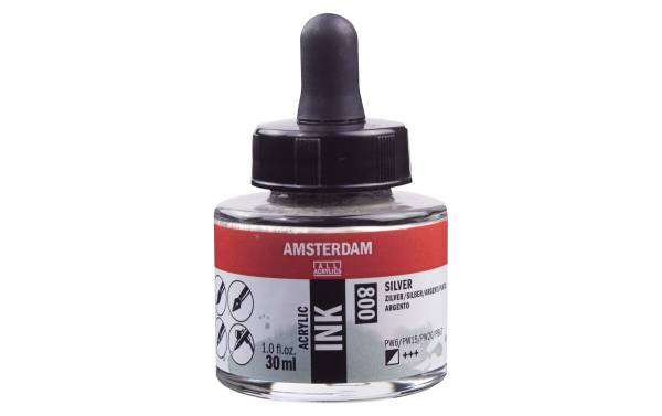 Amsterdam Acryltinte 30 ml, Silber