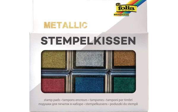folia Stempelkissen Set "Metallic", 6-farbig sortiert