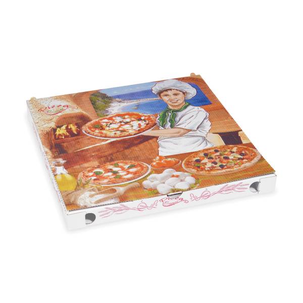 Pizzakarton aus Mikrowellpappe 32,5 x 32,5 x 3 cm – 100 Stück