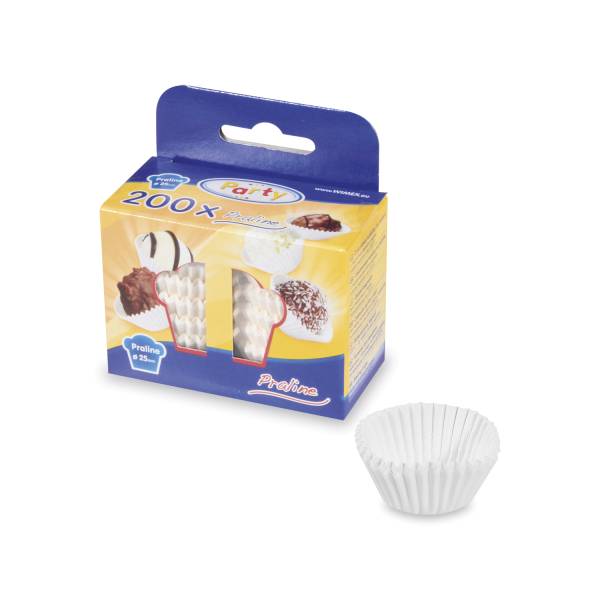 Pralinenkapsel (PAP) weiß 25 x 18 mm – 200 Stück