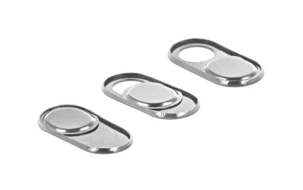 Delock Webcam-Abdeckung 3er Set, selbstklebend, silber