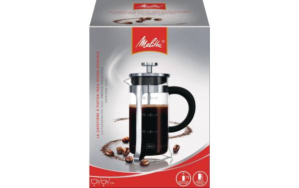 Melitta Kaffeebereiter Inox-Glas 1 l, Silber