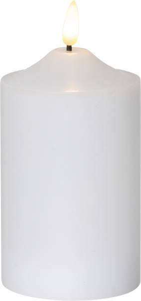 Star Trading LED-Kerze Pillar Flamme Ø 7.5 x 15 cm, Weiss