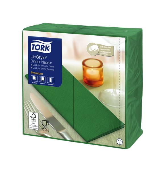 TORK-478165 LinStyle Premium Dinnerservietten Piniengrün 1/8-Falz –