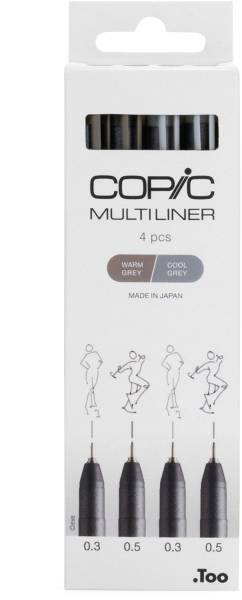 COPIC Multiliner 22075634 grau 4 Stück
