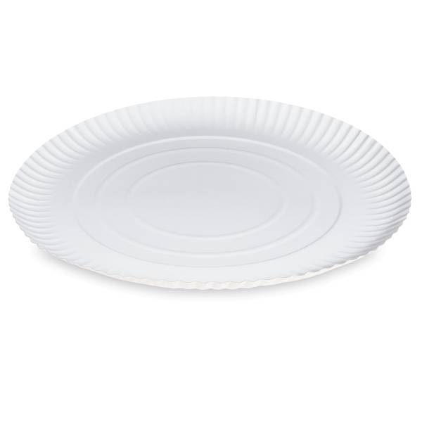Pappteller tief weiß 34cm RECY – 50 Stück