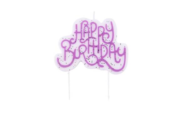 PME Kerze Happy Birthday Rosa/Weiss, 1 Stück