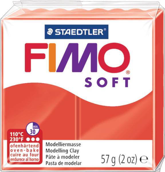 Knete Soft 57g rot FIMO 8020-24