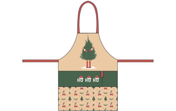 Chic Mic Kochschürze ho ho ho Beige/Grün/Rot