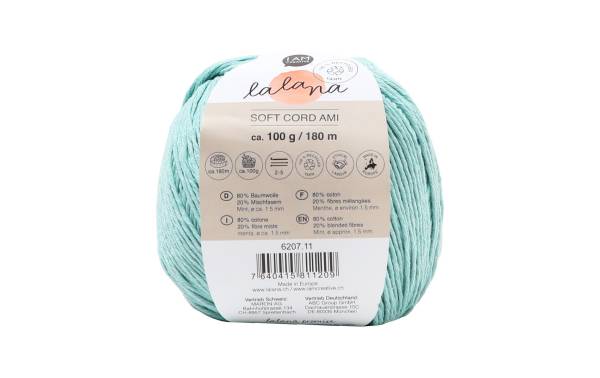 lalana Wolle Soft Cord Ami 100 g, Mint