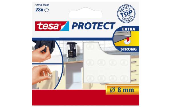 Protect Lärm/Rutschstopper 8mm transparent, rund 28 Stück TESA 578980000