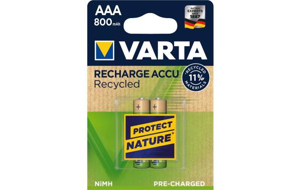VARTA NiMH Akku "RECHARGE ACCU Recycled", Micro AAA, 800 mAh