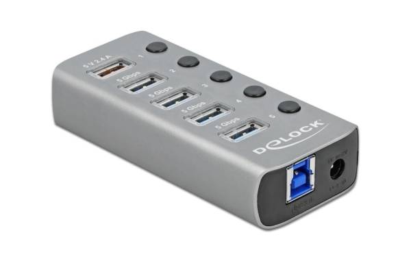 Delock USB-Hub 63262 USB 3.0 – 4x USB-A / 1x Ladeanschluss