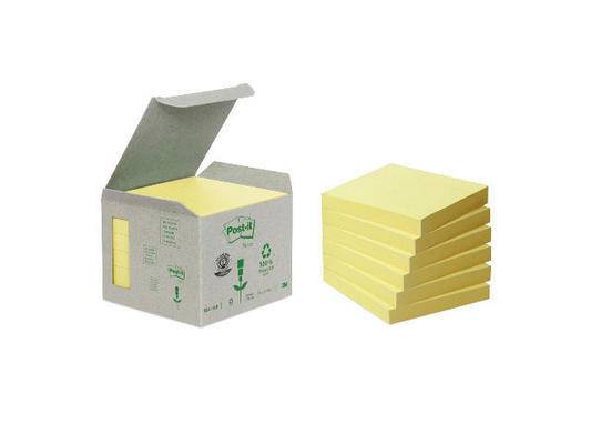 Haftnotizen Recycling 76x76mm gelb 6x100 Blatt POST-IT 654-1B