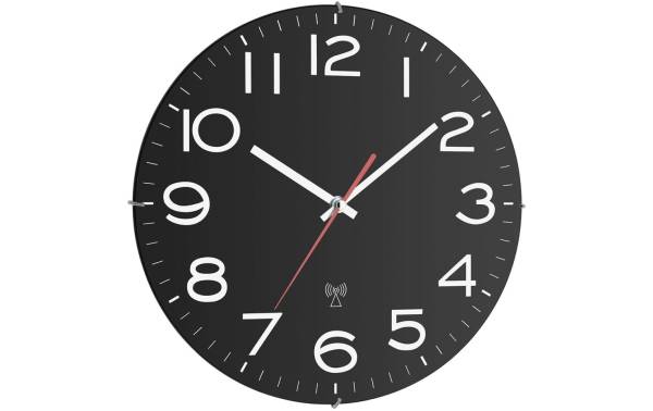 TFA Dostmann Funk-Wanduhr Schwarz, Ø 31 cm