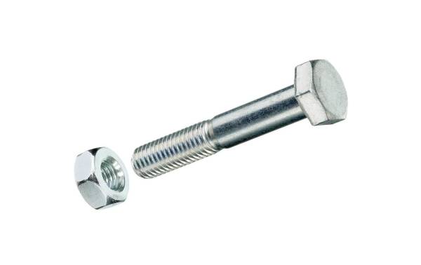 Krafter Sechskantschrauben M 6 x 100 mm mit Muttern Stahl, 4 Stück
