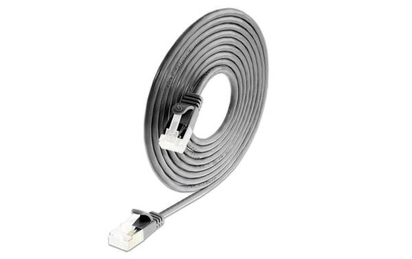 SLIM Slimpatchkabel Cat 6A, U/FTP, 0.1 m, Schwarz