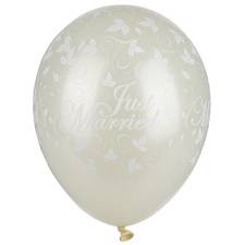 PAPSTAR Luftballons "Just Married", elfenbein metallic