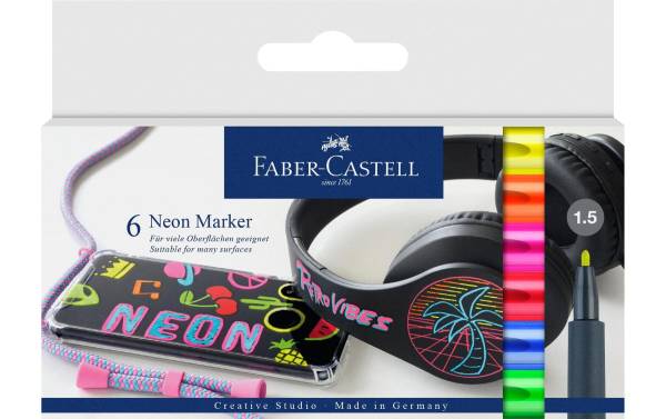 FABER-CASTELL Neon Marker, 6er Kartonetui