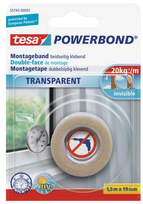 Powerbond Transp. 19mmx1.5m Montageband, doppelseitig TESA 557430000