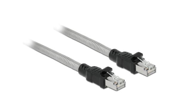 Delock Patchkabel mit Metallmantel Cat 6A, U/FTP, 3 m, Silber