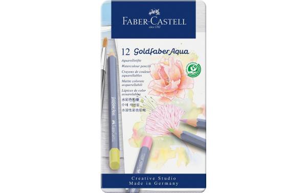 FABER-CASTELL Aquarellstifte GOLDFABER, 12er Metalletui