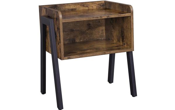VASAGLE Beistelltisch mit offenem Fach 42 x 52 cm, Braun/Schwarz