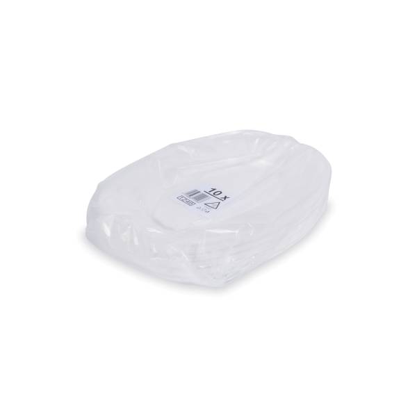 Party-Platte (XPS) oval weiß 35 x 24,7 cm – 10 Stück