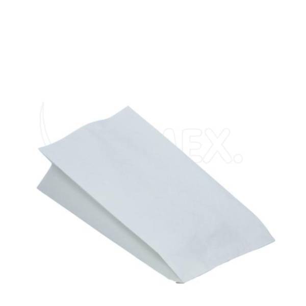 Papierbeutel (PAP,PE) 2-lagig fettdicht weiß 13+8 x 28 cm 1,1 – 100 Stück