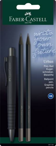 FABER-CASTELL Kugelschreiber Poly Ball Set 241122 Urban all black