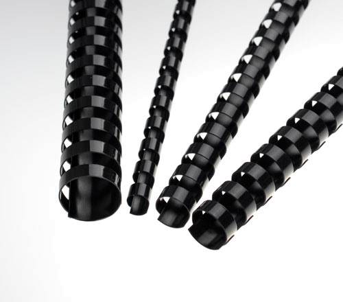 Plastikbinderücken 19mm A4 schwarz, 21 Ringe 50 Stück RENZ 17190121