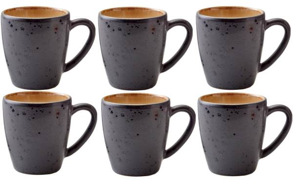 Bitz Kaffeetasse 190 ml, 6 Stück, Schwarz/Amber